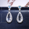Luxury Water Drop Shape Zircon Stud Earrings For Women Fashion OL Jewelry view 5
