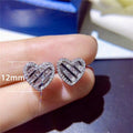 Fashion OL Micro Pave Zircon Heart Stud Earrings, Women's Engagement Jewelry view 5
