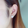 Fashion OL Micro Pave Zircon Heart Stud Earrings, Women's Engagement Jewelry view 4