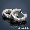European American Fashion OL Round Full Circle Zircon Hoop Earrings For Women Fine Ear Jewelry view 5