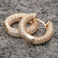 European American Fashion OL Round Full Circle Zircon Hoop Earrings For Women Fine Ear Jewelry view 3