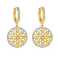 Elegant Gold Micro Paved Openwork Earrings For Women Fashion Jewelry Accessories view 4