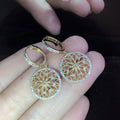Elegant Gold Micro Paved Openwork Earrings For Women Fashion Jewelry Accessories view 2