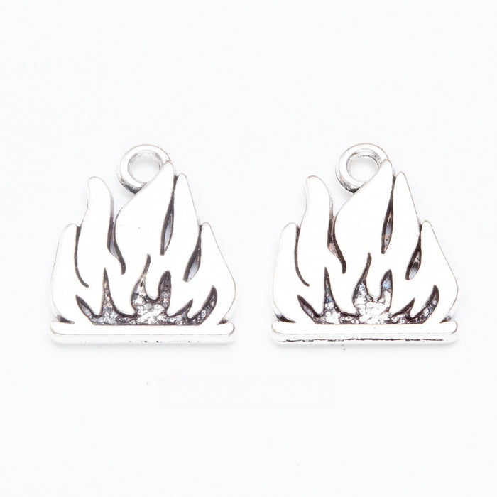 Antique Silver Zinc Alloy Flame Charm Pendant for DIY Necklace Bracelet Jewelry Making