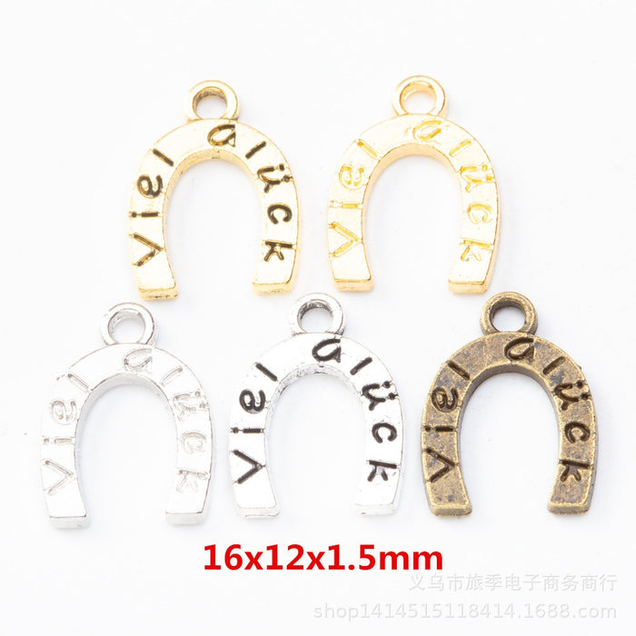 Zinc Alloy Horseshoe Charm Pendant No.494187 for DIY Necklace Bracelet Jewelry Making