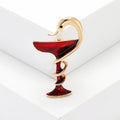 Alloy Painted Snake Wine Glass Brooch Creative Clothing Lapel Pin view 2