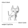 Smooth Alloy Cat Brooch Pin For Simple Animal Apparel Accessories view 5