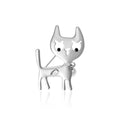 Smooth Alloy Cat Brooch Pin For Simple Animal Apparel Accessories view 1