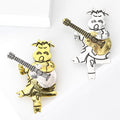 Alloy Guitar Playing Cow Brooch Pin For Creative Clothing Decoration view 3