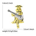 Alloy Guitar Playing Cow Brooch Pin For Creative Clothing Decoration view 5