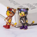 Alloy Enamel Cat Brooch Pin For Coat And Dress Decoration view 4