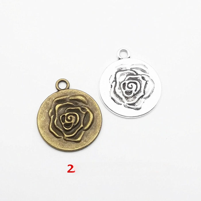 Zinc Alloy Flower Charm Pendant for DIY Necklace Bracelet Jewelry Making