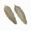 Zinc Alloy Feather Leaf Charm Pendant No.936105 for DIY Necklace Bracelet Jewelry Making view 2