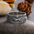 Starry Wolf Couple Ring For Men And Women, Vintage European Totem Finger Jewelry view 3