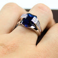 Delicate Blue Inlaid Zircon Ring For Women European American Versatile Finger Jewelry view 3