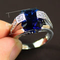 Delicate Blue Inlaid Zircon Ring For Women European American Versatile Finger Jewelry view 4