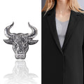 Alloy Bull Head Brooch Pin Pendant For Clothing Accessories view 2