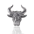 Alloy Bull Head Brooch Pin Pendant For Clothing Accessories view 1