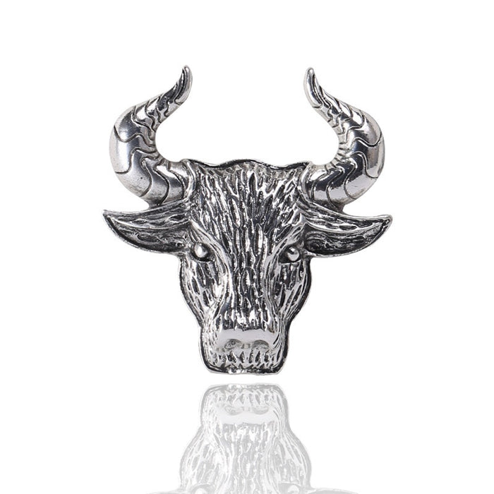 Alloy Bull Head Brooch Pin Pendant For Clothing Accessories