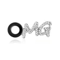 Alloy Rhinestone OMG Letter Brooch For Suits And Dresses view 5