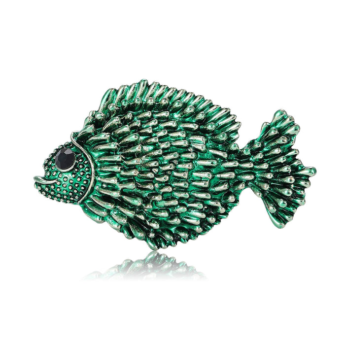 Alloy Enamel Cartoon Fish Brooch For Casual Apparel Decoration