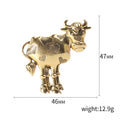 Alloy Rhinestone Zodiac Ox Brooch For Vintage Clothing Accessories view 5