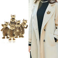 Alloy Five Hippo Brooch Pin For Mens Suit Lapel Decoration view 2