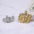 Alloy Five Hippo Brooch Pin For Mens Suit Lapel Decoration view 4