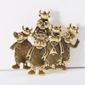 Alloy Five Hippo Brooch Pin For Mens Suit Lapel Decoration view 6