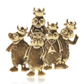 Alloy Five Hippo Brooch Pin For Mens Suit Lapel Decoration view 1