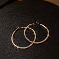 Alloy Silver Needle Rhinestone Large Hoop Earrings Statement Round Fashion Ear Jewelry view 3