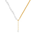 Korean Style Freshwater Pearl Spliced Necklace For Women Simple Vintage Geometric Choker view 5