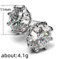 Round Zircon Stud Earrings For Women, Light Luxury Fashion Commuter OL Jewelry view 4