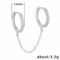 Long Chain Drop Earrings For Women, Fashion Copper Earrings Inlaid With Zircon view 5