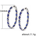 Copper Inlaid Cubic Zirconia Large Hoop Earrings For Women, European Fashion Versatile Ear Jewelry view 5