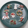 Cute Christmas Cartoon Brooch Pin With Bell Snowman Wreath Glove Santa Badge For Holiday Gifts view 1