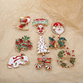 Cute Christmas Cartoon Brooch Pin With Bell Snowman Wreath Glove Santa Badge For Holiday Gifts view 2
