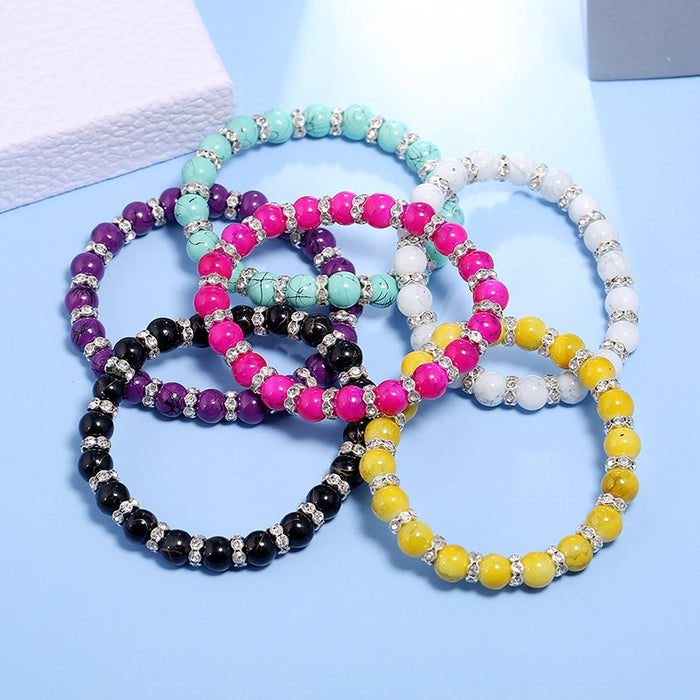 Punk Korean Japanese Fresh Style Beaded Elastic Bracelet For Students And Best Friends