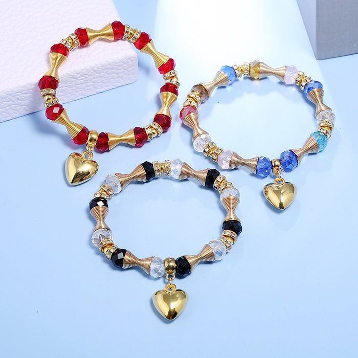 Colorful Bohemian Ethnic Style Multilayer Elastic Crystal Bead Bracelet For Women
