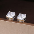 Korean Fresh Style Square Zircon Stud Earrings For Women, Versatile European American Fashion Jewelry view 3