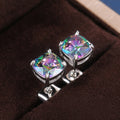 Korean Fresh Style Square Zircon Stud Earrings For Women, Versatile European American Fashion Jewelry view 6