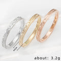 Fashion Creative Embossed Texture Copper Ring For Women European Party Travel Pinky Ring view 5