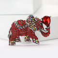 Alloy Rhinestone Lucky Elephant Brooch Pin For Clothing Decoration view 2