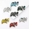 Alloy Rhinestone Lucky Elephant Brooch Pin For Clothing Decoration view 1