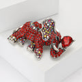 Alloy Rhinestone Lucky Elephant Brooch Pin For Clothing Decoration view 3