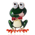 Alloy Enamel Green Frog Lapel Pin For Creative Animal Decoration Brooch view 1