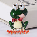 Alloy Enamel Green Frog Lapel Pin For Creative Animal Decoration Brooch view 4
