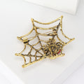 Alloy Rhinestone Spider Web Brooch Pin For Halloween Costume Accessories view 4