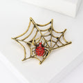 Alloy Rhinestone Spider Web Brooch Pin For Halloween Costume Accessories view 3