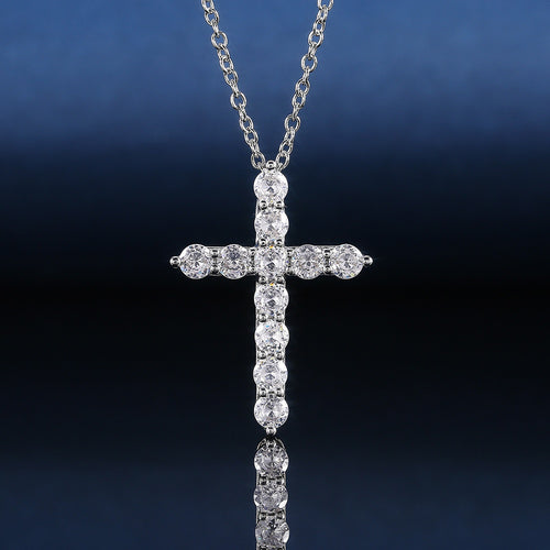 Creative Geometric Zircon Pendant Necklace, European Fashion Statement Jewelry For